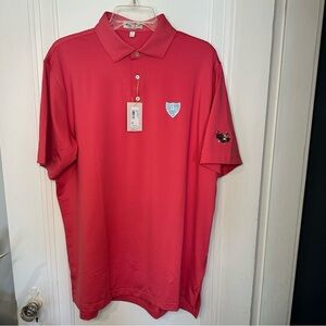 Peter Millar Summer Comfort Men's Shirt Coral Pink Large Double Eagle BB NWT